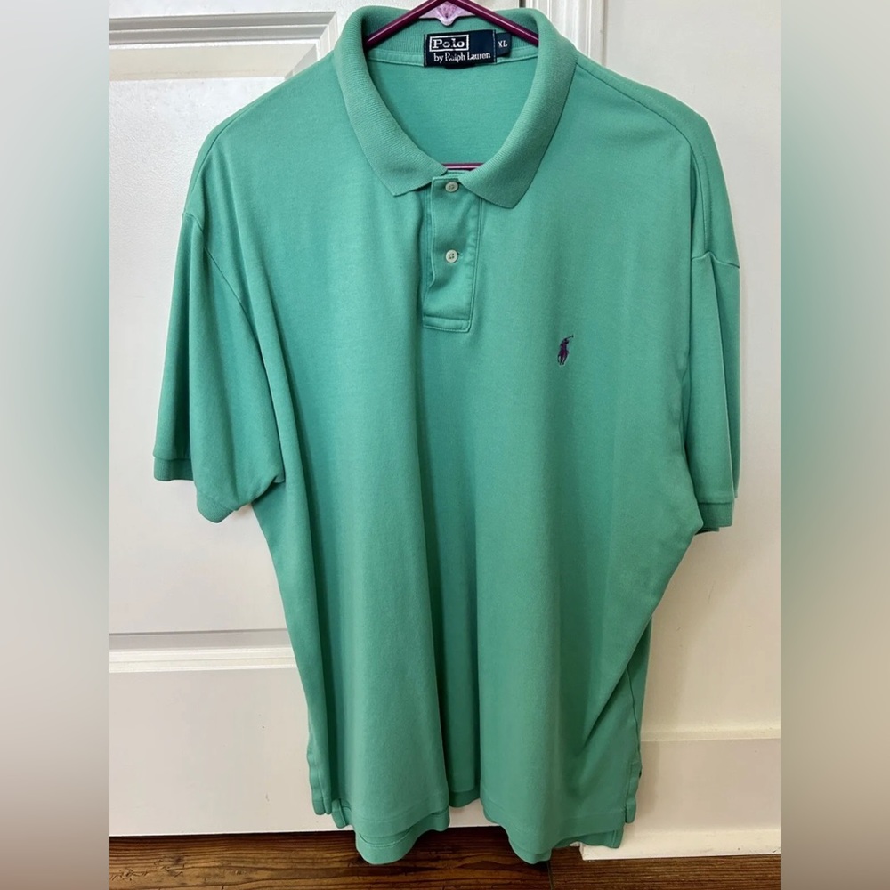 Polo Ralph Lauren Shirt Men's XL Seafoam Green Cotton Short Sleeve